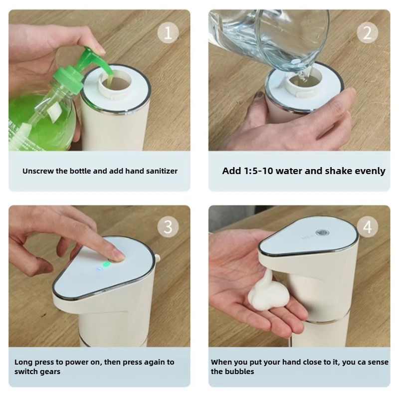 Automatic Touchless Foaming Soap Dispenser  350ml USB Rechargeable Electric Dispenser With 4Level A 2