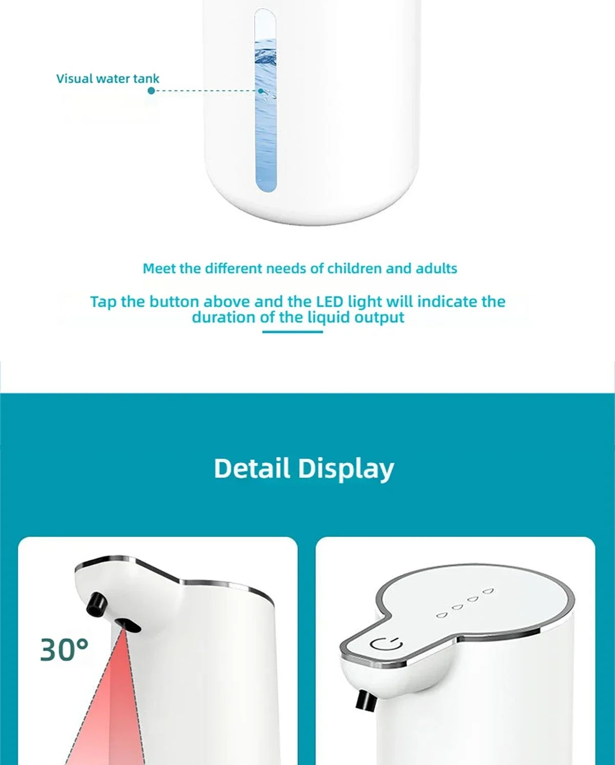 Automatic Touchless Foaming Soap Dispenser  350ml USB Rechargeable Electric Dispenser With 4Level A 11