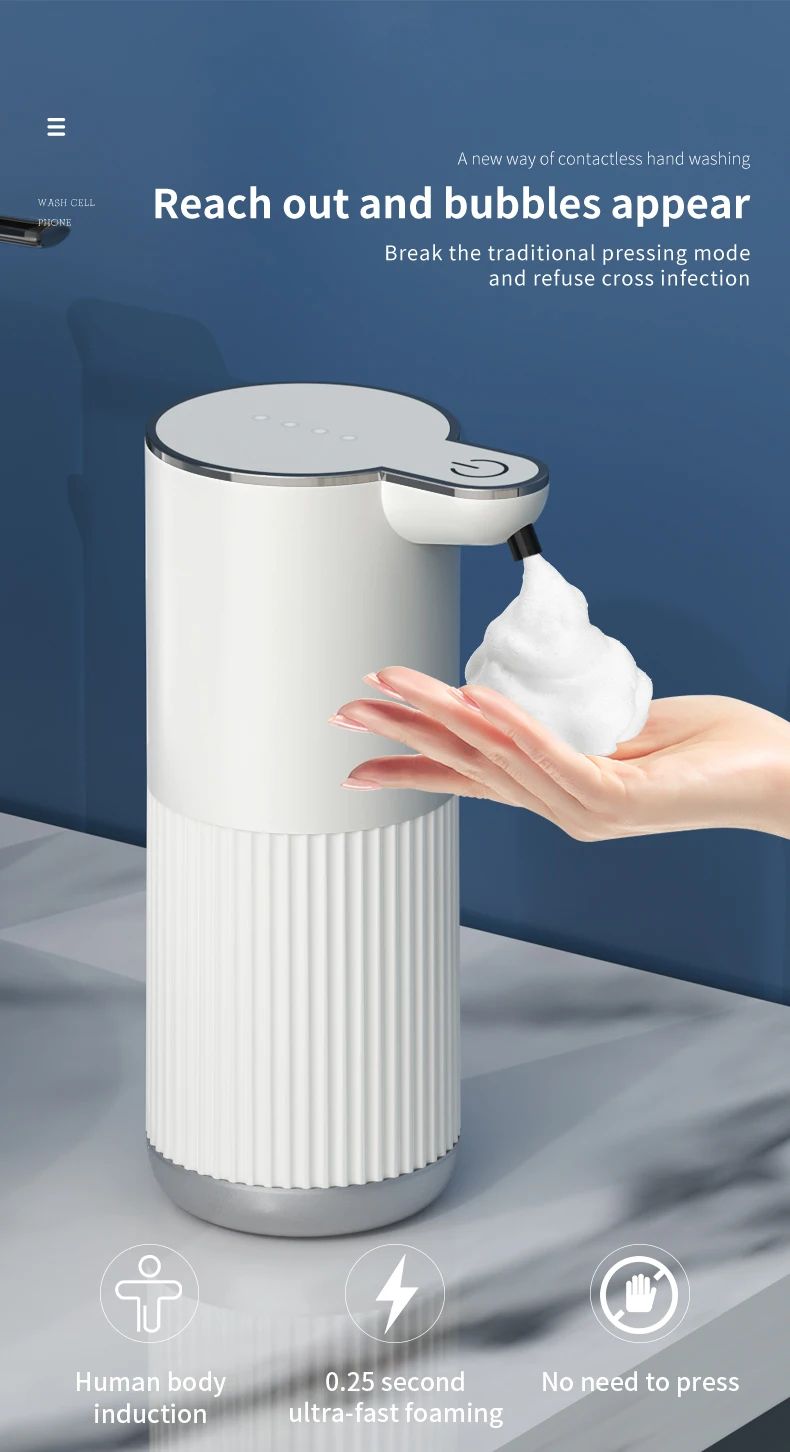 Automatic Touchless Foaming Soap Dispenser  350ml USB Rechargeable Electric Dispenser With 4Level A 17