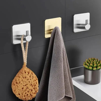 Stainless Steel Antirust Wall Hooks  SelfAdhesive Towel  Clothes Rack For Home Kitchen  Bathroom St 2