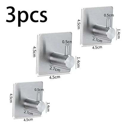 Stainless Steel Antirust Wall Hooks  SelfAdhesive Towel  Clothes Rack For Home Kitchen  Bathroom St 14