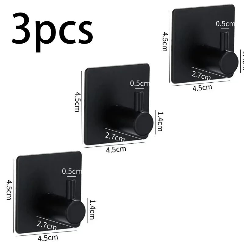 Stainless Steel Antirust Wall Hooks  SelfAdhesive Towel  Clothes Rack For Home Kitchen  Bathroom St 13