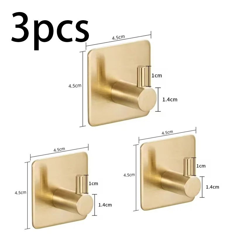 Stainless Steel Antirust Wall Hooks  SelfAdhesive Towel  Clothes Rack For Home Kitchen  Bathroom St 15