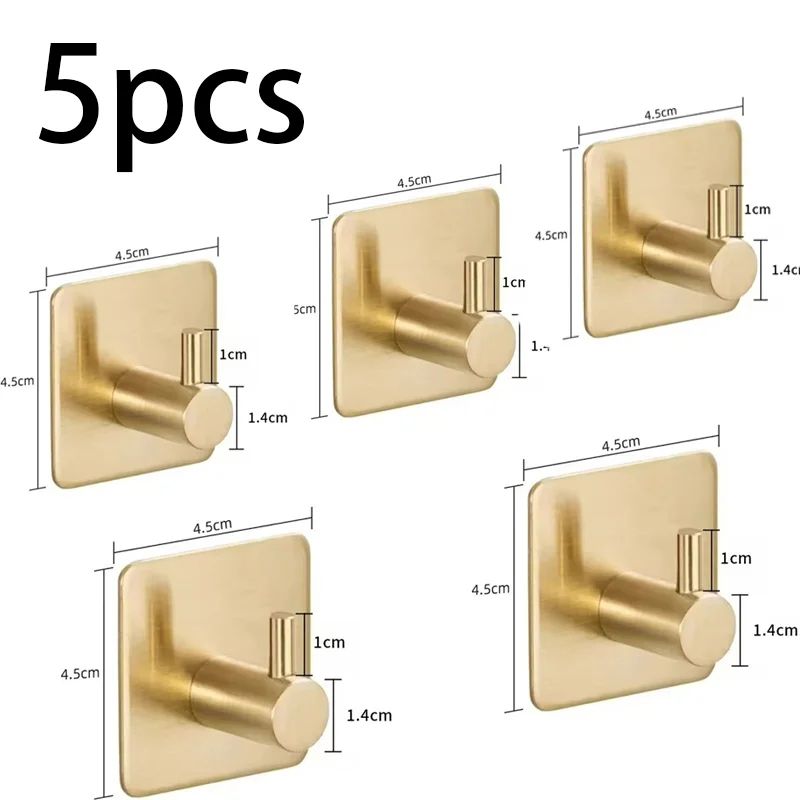 Stainless Steel Antirust Wall Hooks  SelfAdhesive Towel  Clothes Rack For Home Kitchen  Bathroom St 18