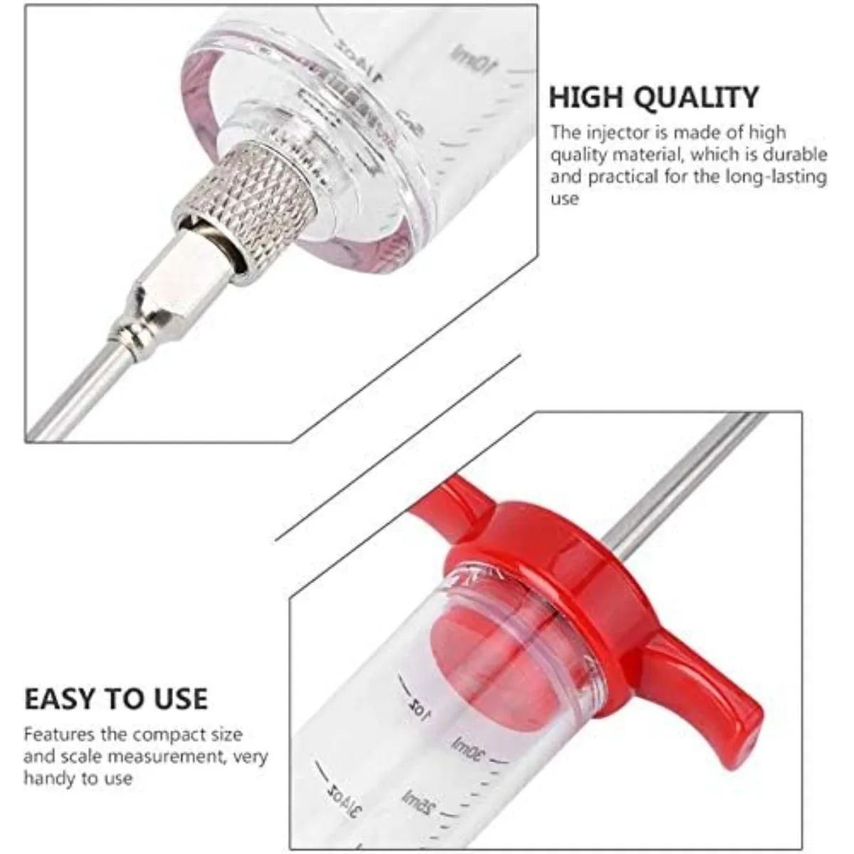 Premium Stainless Steel BBQ Meat Injector  BBQ Marinade Syringe Kit  3Needle Flavor Infusion Tool 1