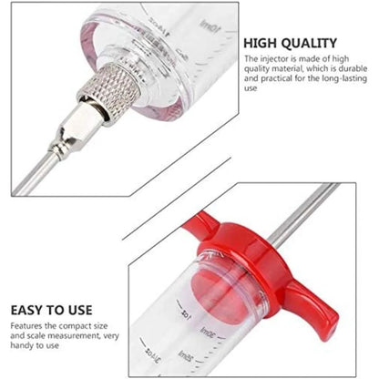 Premium Stainless Steel BBQ Meat Injector  BBQ Marinade Syringe Kit  3Needle Flavor Infusion Tool 1