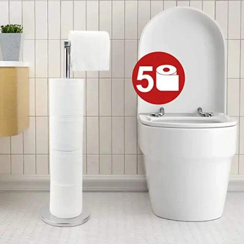 Stainless Steel FloorMounted Paper Towel  Toilet Paper Holder  Single Pole Bathroom  Kitchen Standi 1