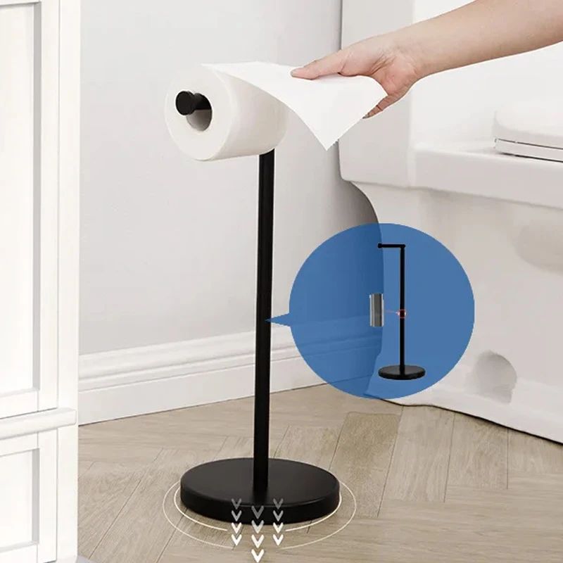 Stainless Steel FloorMounted Paper Towel  Toilet Paper Holder  Single Pole Bathroom  Kitchen Standi 2