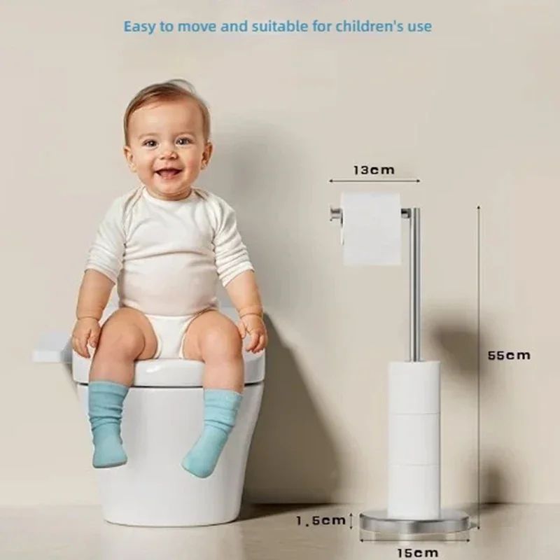 Stainless Steel FloorMounted Paper Towel  Toilet Paper Holder  Single Pole Bathroom  Kitchen Standi 3