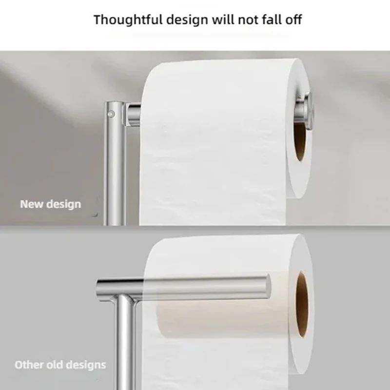 Stainless Steel FloorMounted Paper Towel  Toilet Paper Holder  Single Pole Bathroom  Kitchen Standi 4