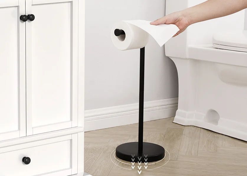 Stainless Steel FloorMounted Paper Towel  Toilet Paper Holder  Single Pole Bathroom  Kitchen Standi 6