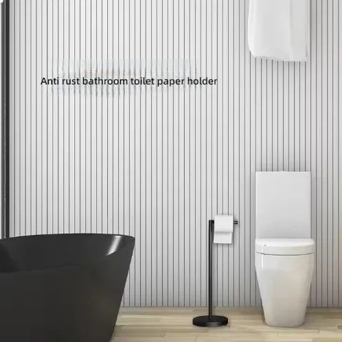 Stainless Steel FloorMounted Paper Towel  Toilet Paper Holder  Single Pole Bathroom  Kitchen Standi 7
