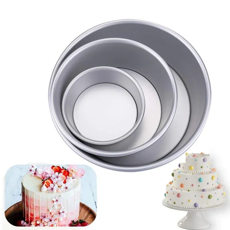 Premium Multi-Size Tiered Cake Pans Set with Removable Bottom Cake Pans – Aluminum Alloy Bakeware for Layered Cakes