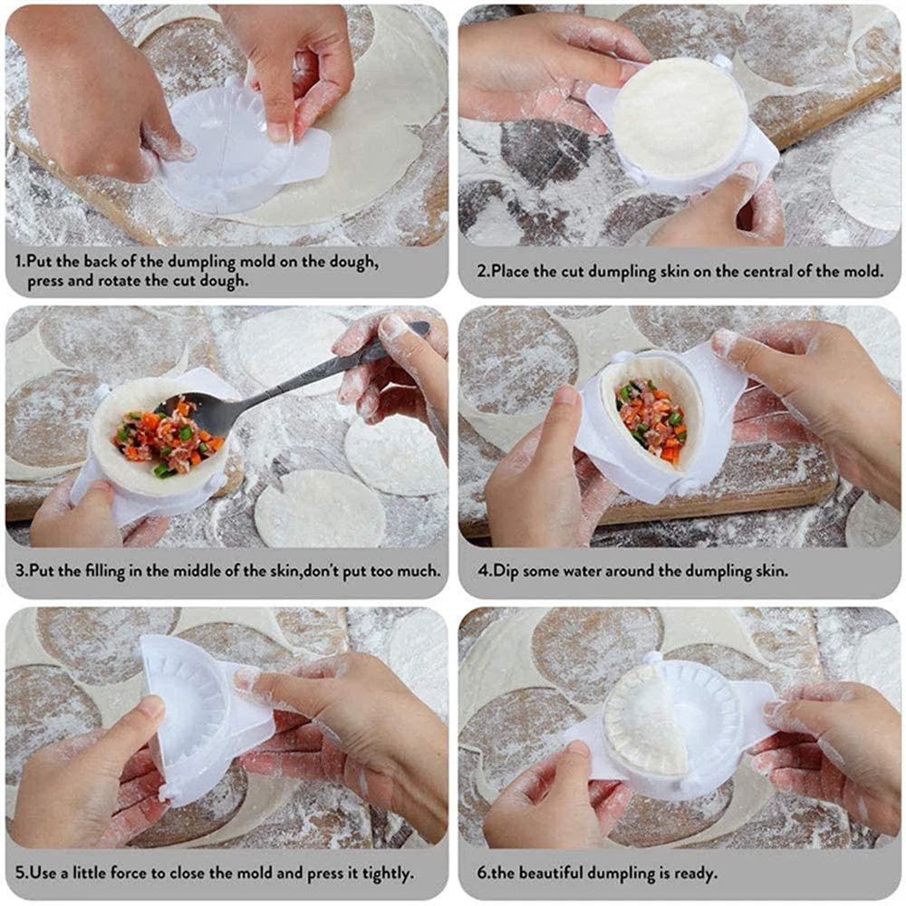 EasyPress MultiSize Ravioli  Dumpling Maker Set  QuickRelease Dough Press For Perfect Pastries 5