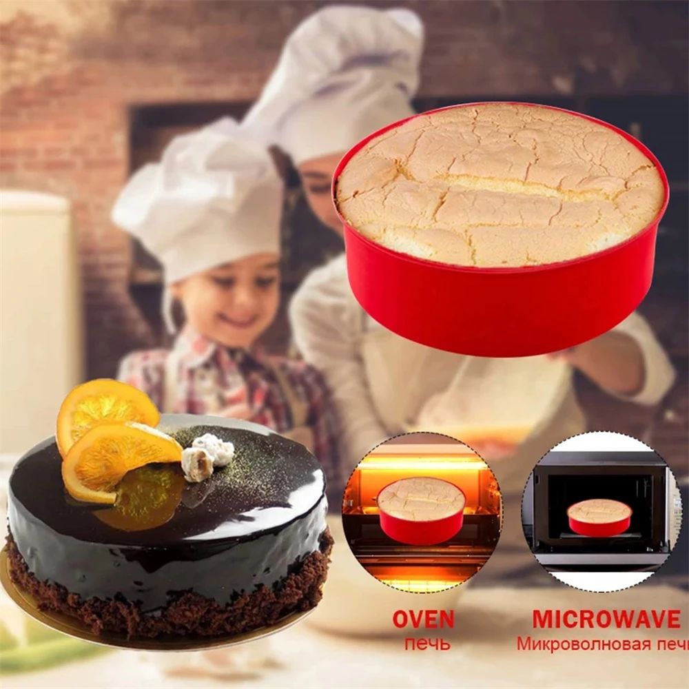 Premium Round Silicone Cake Mold Set  Nonstick Reusable Baking Pans For Perfect Cakes Every Time 2