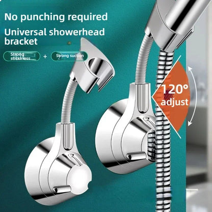 Adjustable Suction Cup Shower Head Holder  PunchFree Handheld Shower Bracket With MultiAngle Rotati 2