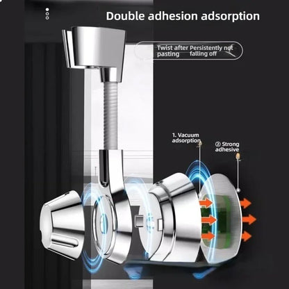 Adjustable Suction Cup Shower Head Holder  PunchFree Handheld Shower Bracket With MultiAngle Rotati 3
