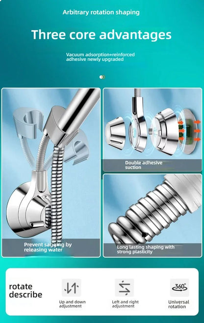 Adjustable Suction Cup Shower Head Holder  PunchFree Handheld Shower Bracket With MultiAngle Rotati 6