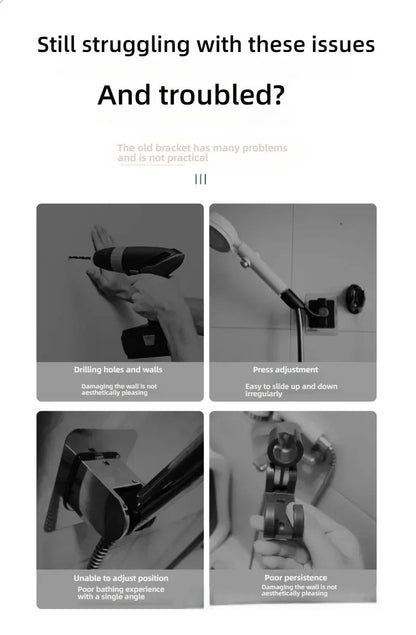Adjustable Suction Cup Shower Head Holder  PunchFree Handheld Shower Bracket With MultiAngle Rotati 8