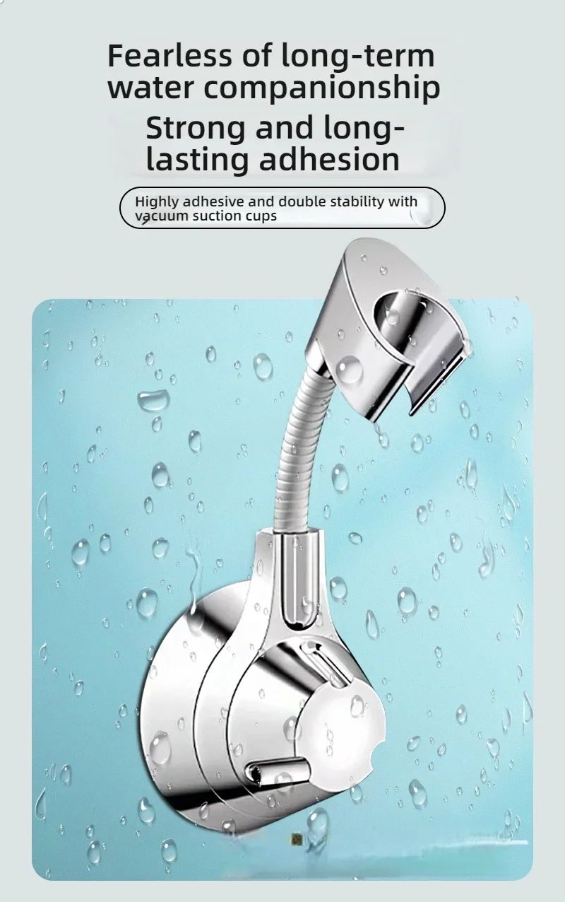 Adjustable Suction Cup Shower Head Holder  PunchFree Handheld Shower Bracket With MultiAngle Rotati 12