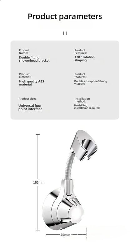 Adjustable Suction Cup Shower Head Holder  PunchFree Handheld Shower Bracket With MultiAngle Rotati 17