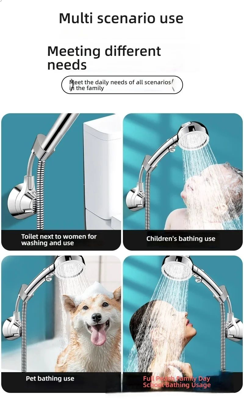 Adjustable Suction Cup Shower Head Holder  PunchFree Handheld Shower Bracket With MultiAngle Rotati 13