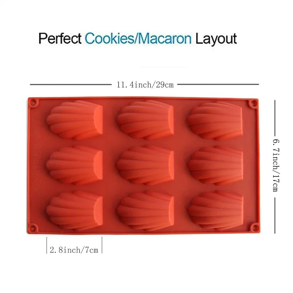 Premium Silicone Madeleine Mold Pan  9Cavity NonStick Baking Tray 1