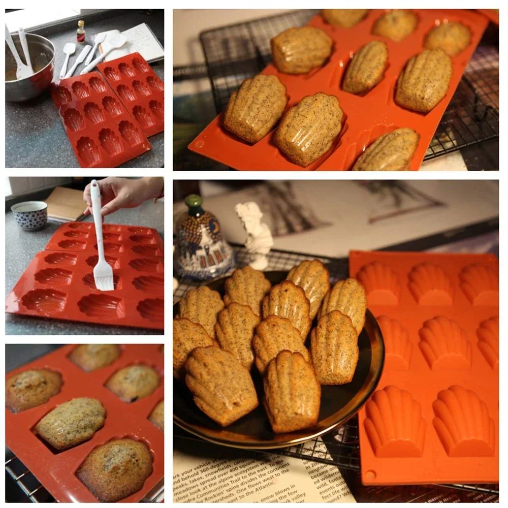 Premium Silicone Madeleine Mold Pan  9Cavity NonStick Baking Tray 3