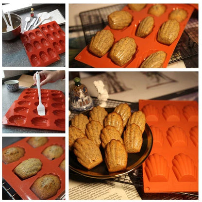 Premium Silicone Madeleine Mold Pan  9Cavity NonStick Baking Tray 3