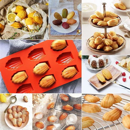 Premium Silicone Madeleine Mold Pan  9Cavity NonStick Baking Tray 4