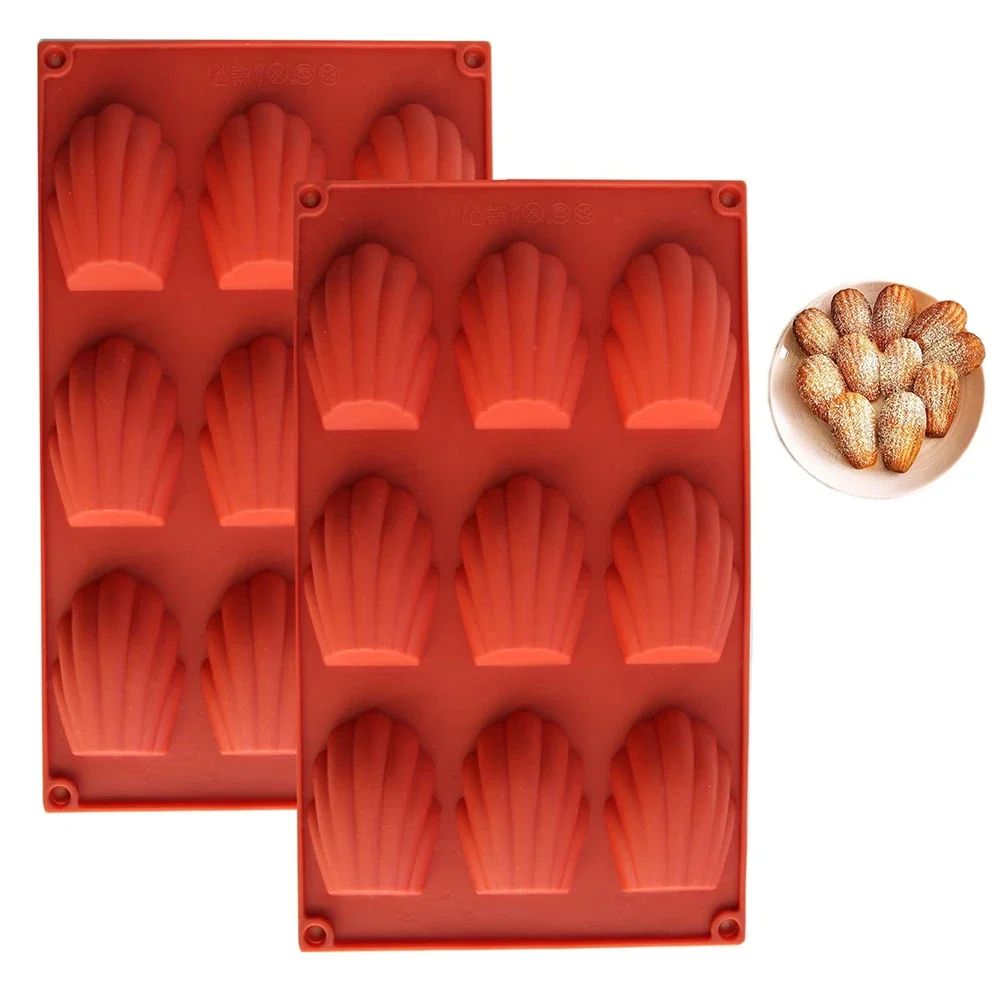 Premium Silicone Madeleine Mold Pan  9Cavity NonStick Baking Tray 9