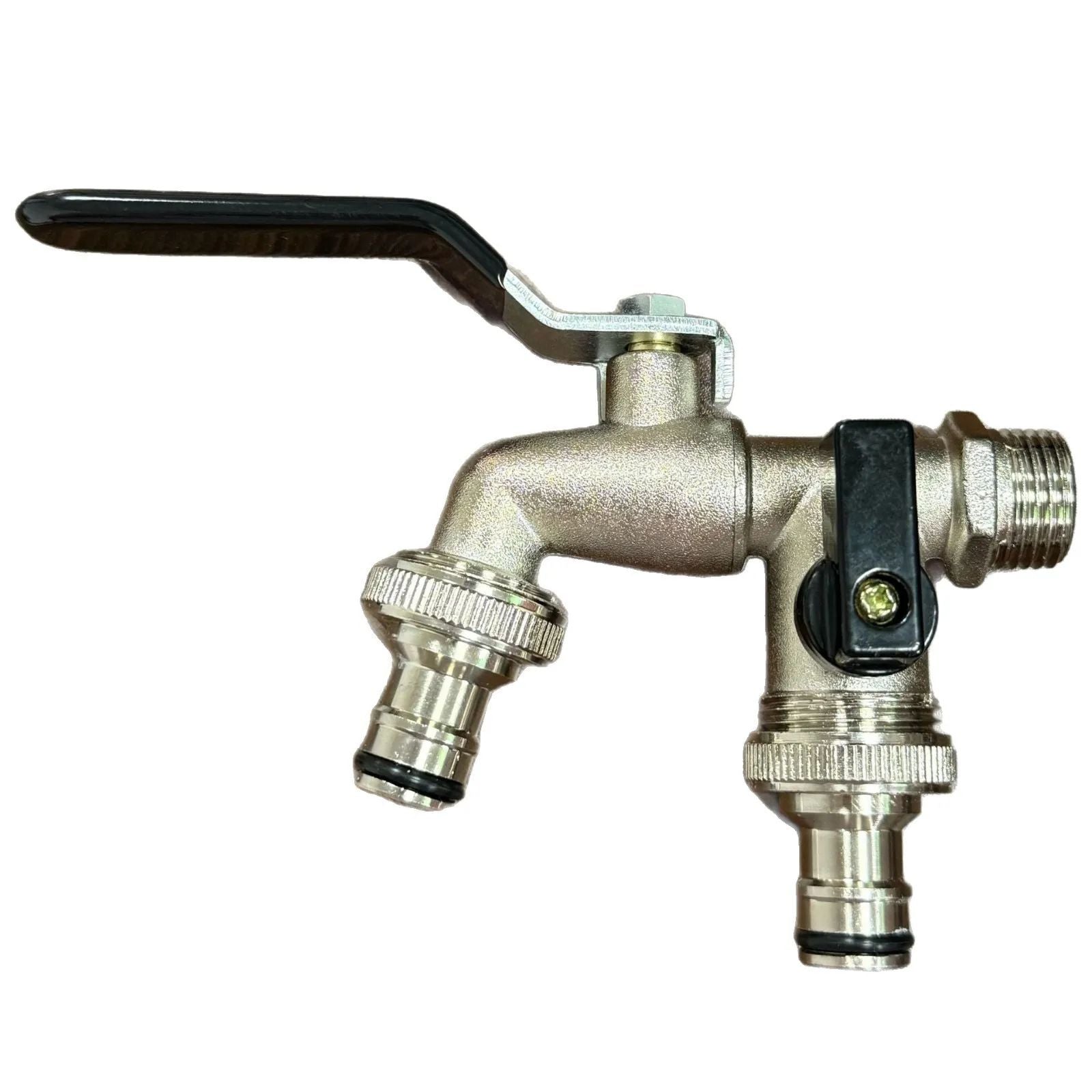 2in1 Double Valve Outdoor Garden Faucet  AntiFreeze Water Tap With Dual Outlets For Garden Hoses Pa 14