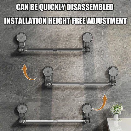 Retractable Suction Cup Towel Bar  3060cm  50100cm Adjustable NonPerforated WallMounted Single Rod  2