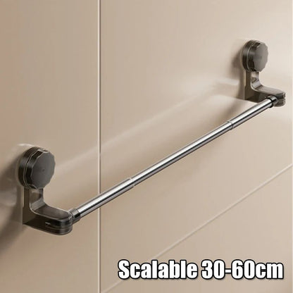 Retractable Suction Cup Towel Bar  3060cm  50100cm Adjustable NonPerforated WallMounted Single Rod  10
