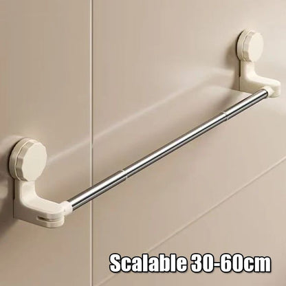 Retractable Suction Cup Towel Bar  3060cm  50100cm Adjustable NonPerforated WallMounted Single Rod  12