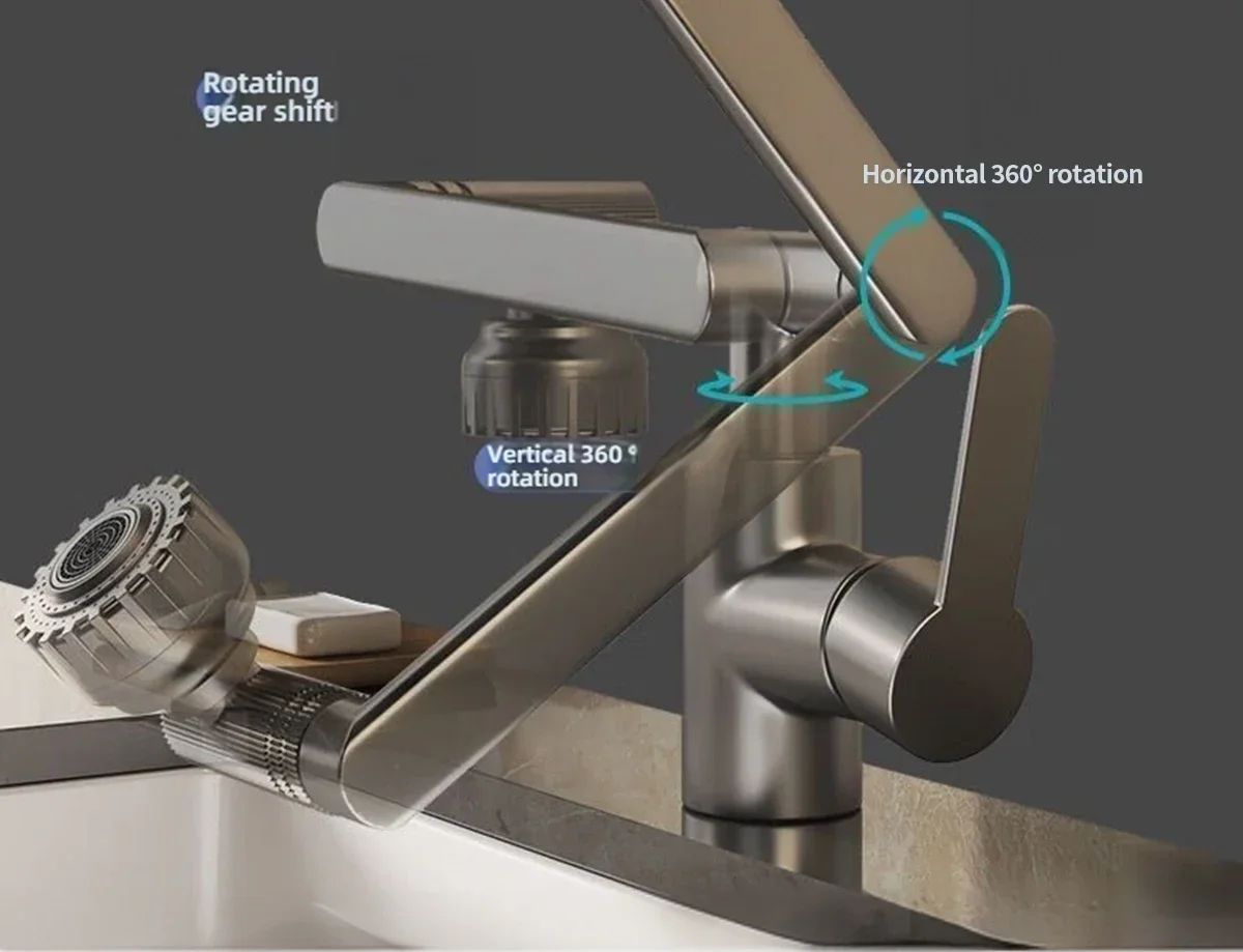 1080 Rotating Basin Faucet Hot  Cold Multi Function Booster Faucet For Bathroom  Kitchen With Unive 9