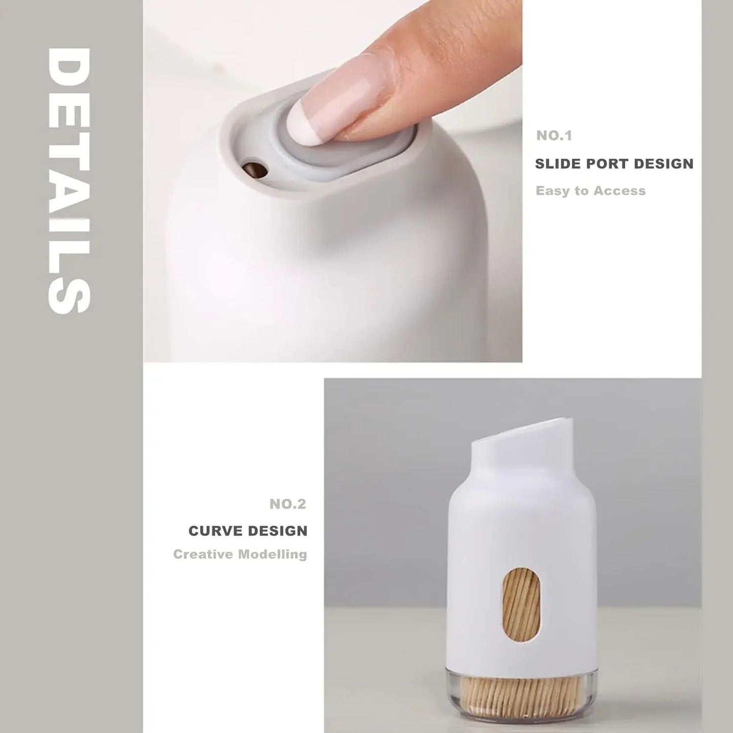Elegant Portable Toothpick Storage  Large Capacity Toothpick Dispenser Box 4