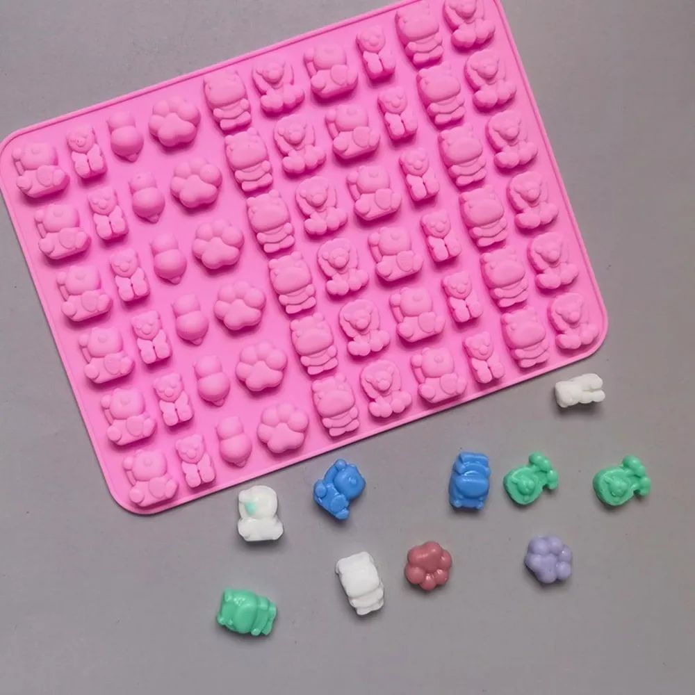 Premium 7Piece Silicone Candy Molds  Gummy Molds Set With Droppers  Reusable FoodGrade Baking Trays 4