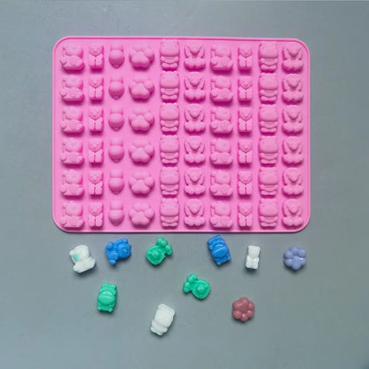 Premium 7Piece Silicone Candy Molds  Gummy Molds Set With Droppers  Reusable FoodGrade Baking Trays 5