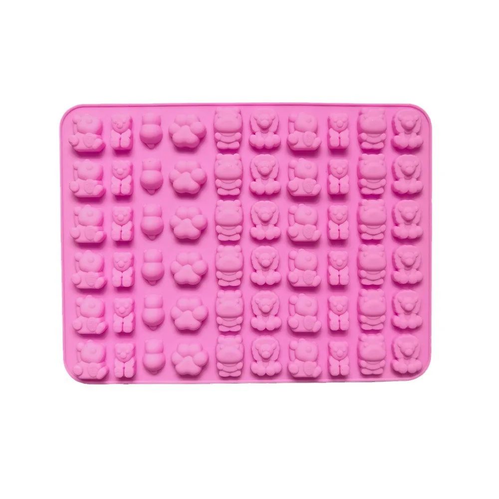 Premium 7Piece Silicone Candy Molds  Gummy Molds Set With Droppers  Reusable FoodGrade Baking Trays 6