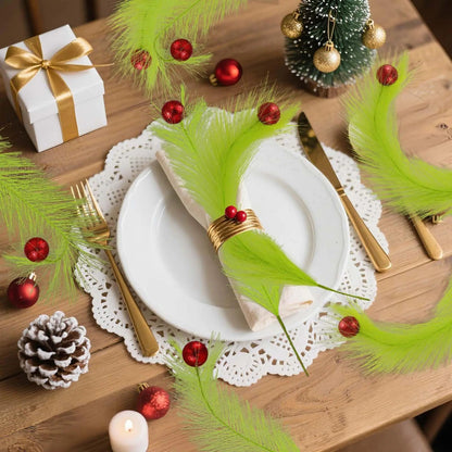 Luxe Curly Green  Red Ornament Holiday Stem Sprays  12Piece Christmas Tree Picks Set For Festive De 5