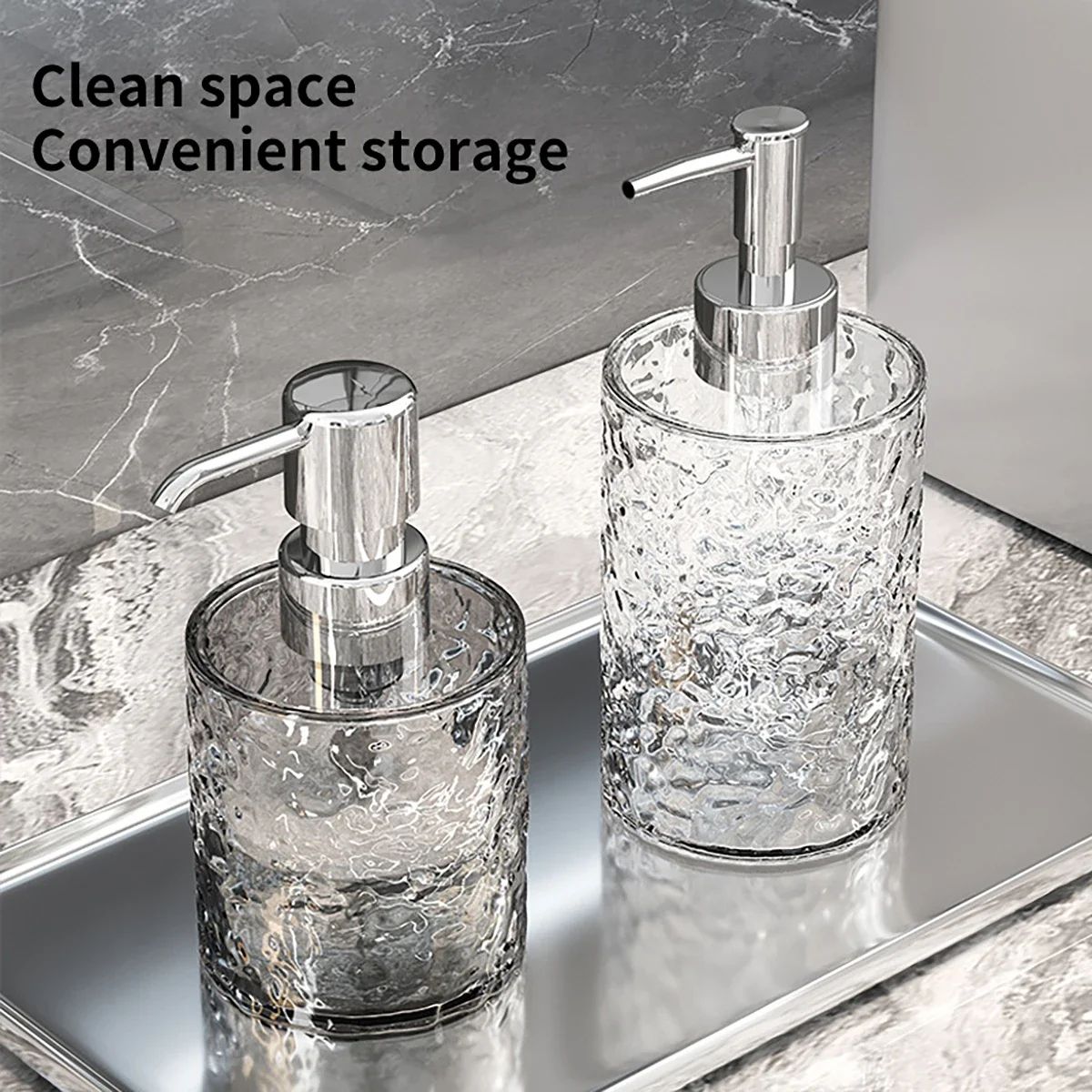 Luxurious Refillable ABS Soap Dispenser Bottle – Press Pump Container for Hand Soap, Dish Soap & Bathroom Countertops