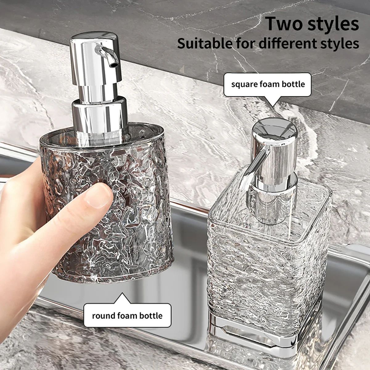 Luxurious Refillable ABS Soap Dispenser Bottle  Press Pump Container For Hand Soap Dish Soap  Bathr 2