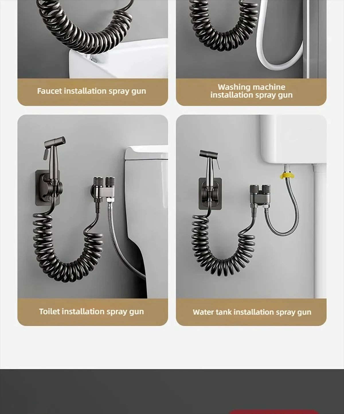 Stainless Steel Handheld Bidet Sprayer Set  SelfCleaning Toilet Spray Head With NoPunch Installatio 8