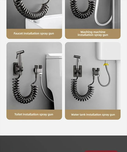 Stainless Steel Handheld Bidet Sprayer Set  SelfCleaning Toilet Spray Head With NoPunch Installatio 8