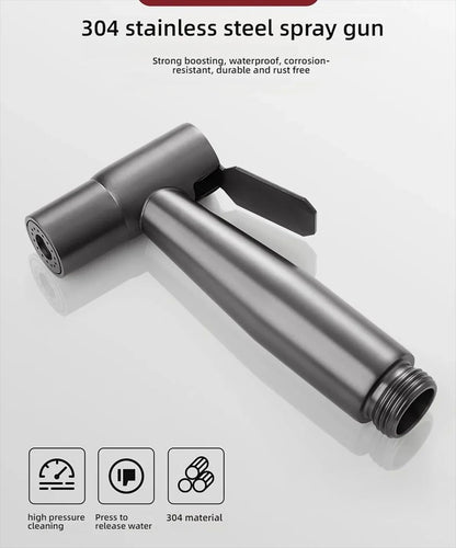 Stainless Steel Handheld Bidet Sprayer Set  SelfCleaning Toilet Spray Head With NoPunch Installatio 11