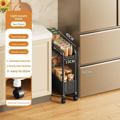 Slim Gap Storage Rack  Movable FloorStanding Narrow Cart For Kitchen Bathroom  Living Room Organiza 5