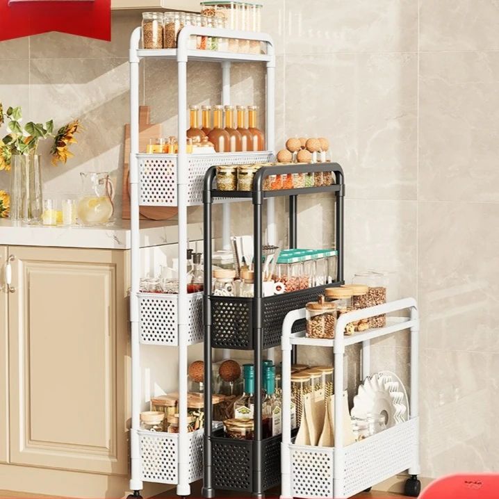 Slim Gap Storage Rack  Movable FloorStanding Narrow Cart For Kitchen Bathroom  Living Room Organiza 6