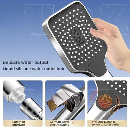 Adjustable 3Mode HighPressure Shower Head  Rainfall Massage  Mixed Spray Showerhead With Large Flow 3
