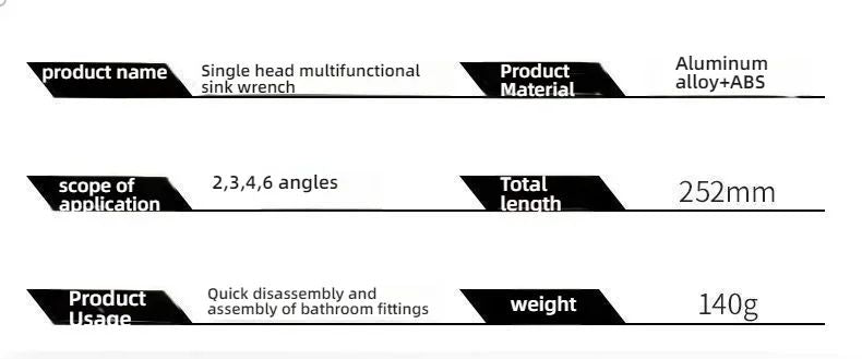 8in1 MultiFunctional Sink Faucet Wrench  Universal LargeOpen Plumbing Tool For Bathroom  Household  19